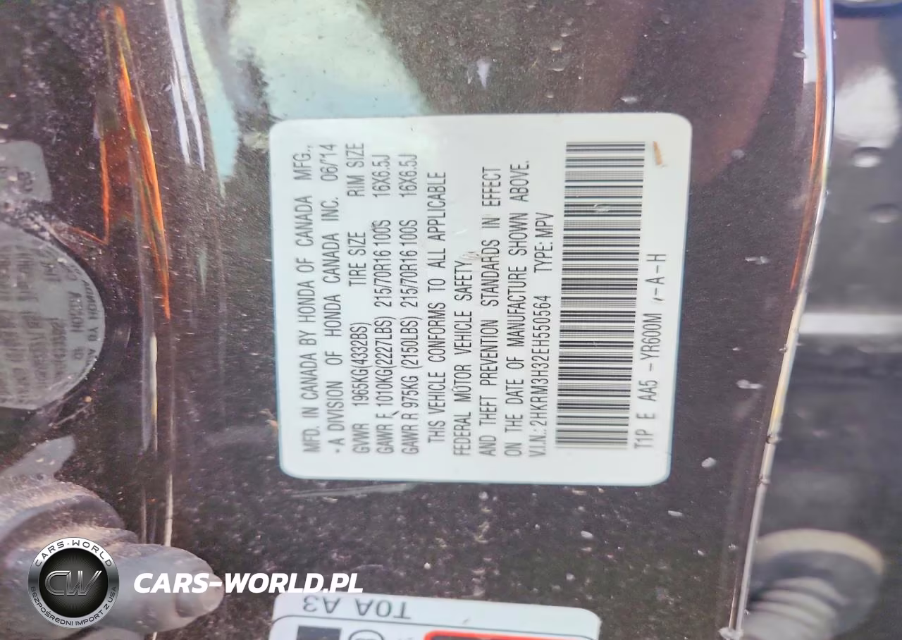 2014 Honda Cr-V Lx VIN:2HKRM3H32EH550564 - 13