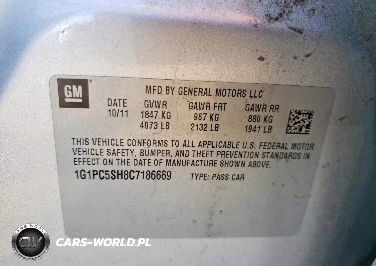 2012 Chevrolet Cruze Ls VIN:1G1PC5SH8C7186669 - 12