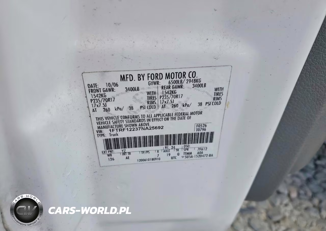 2007 Ford F150 VIN:1FTRF12237NA25692 - 12