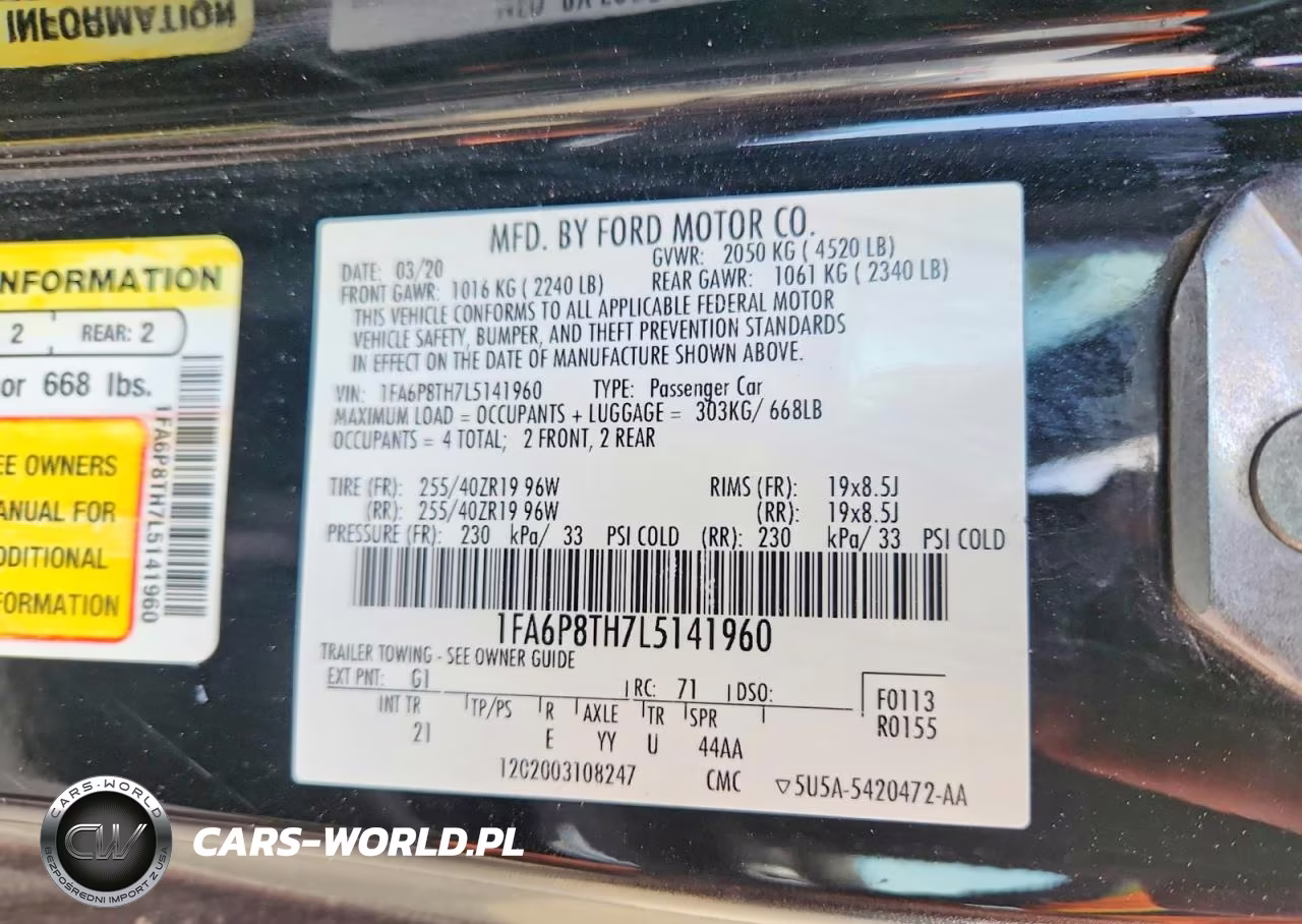 2020 Ford Mustang VIN:1FA6P8TH7L5141960 - 12