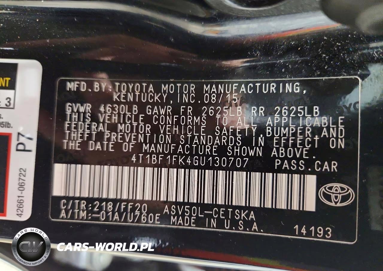 2016 Toyota Camry Se VIN:4T1BF1FK4GU130707 - 13