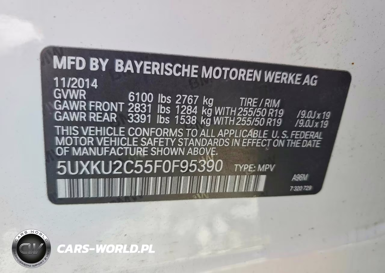 2015 BMW X6 xDrive35I VIN:5UXKU2C55F0F95390 - 13