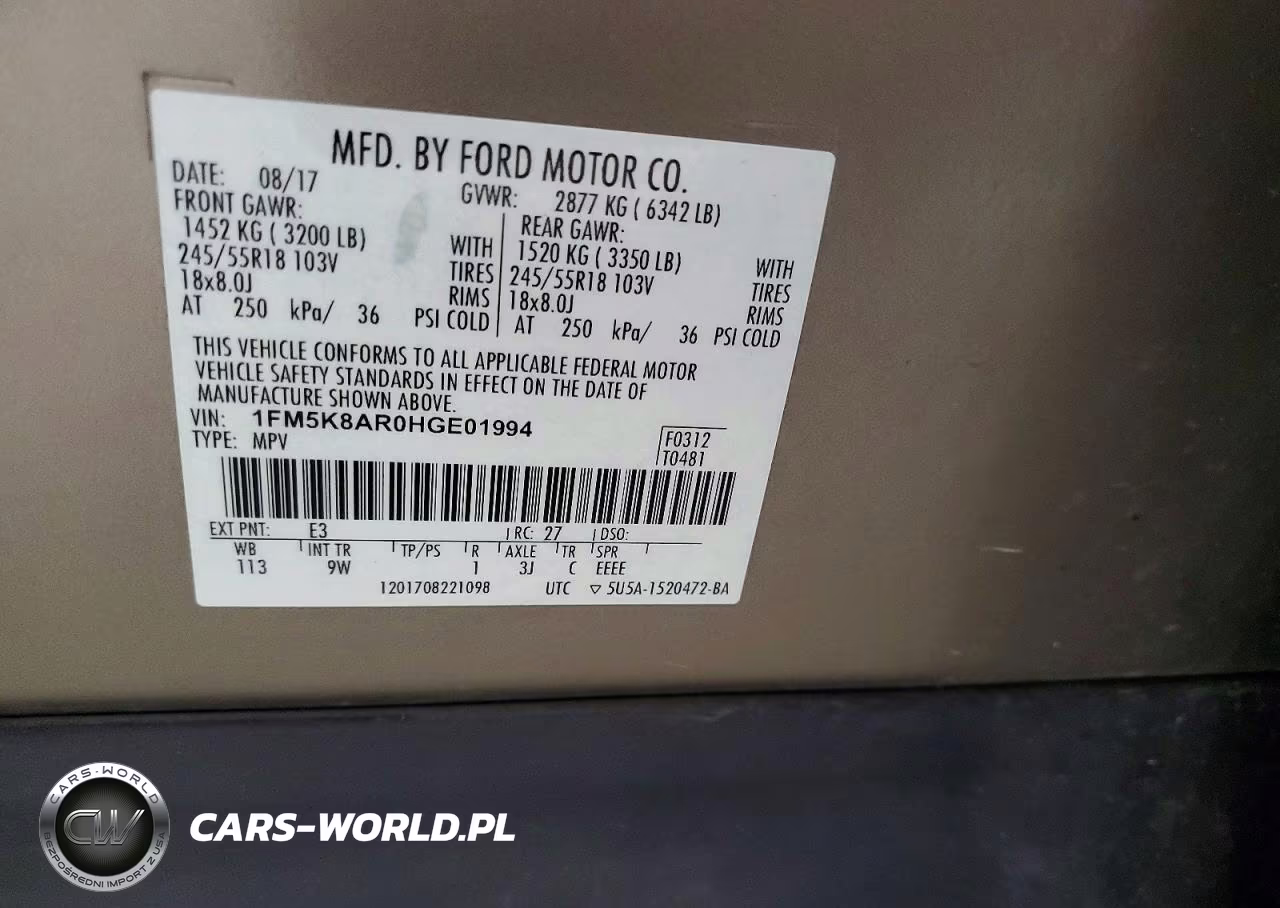 2017 Ford Explore VIN:1FM5K8AR0HGE01994 - 13