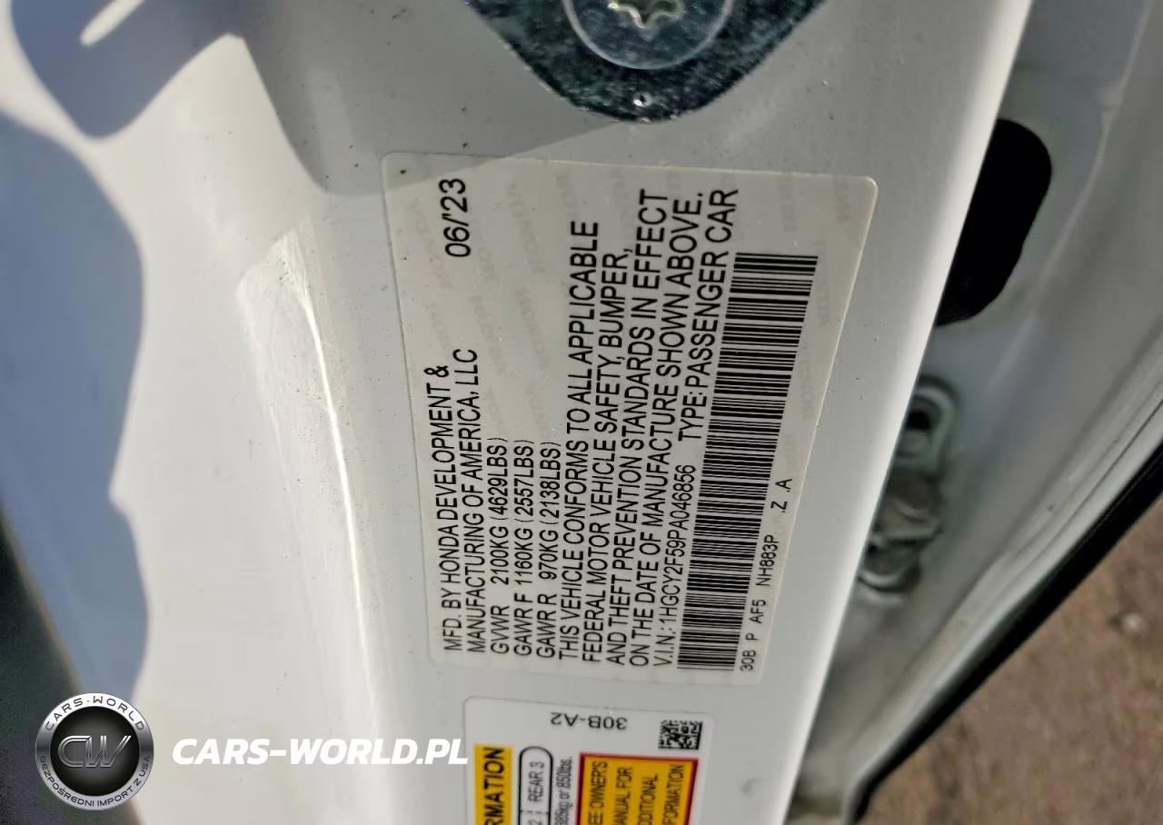 2023 Honda Accord Hybrid Sport VIN:1HGCY2F59PA046856 - 12