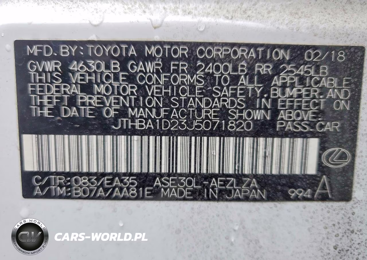 2018 Lexus Is 300 VIN:JTHBA1D23J5071820 - 12