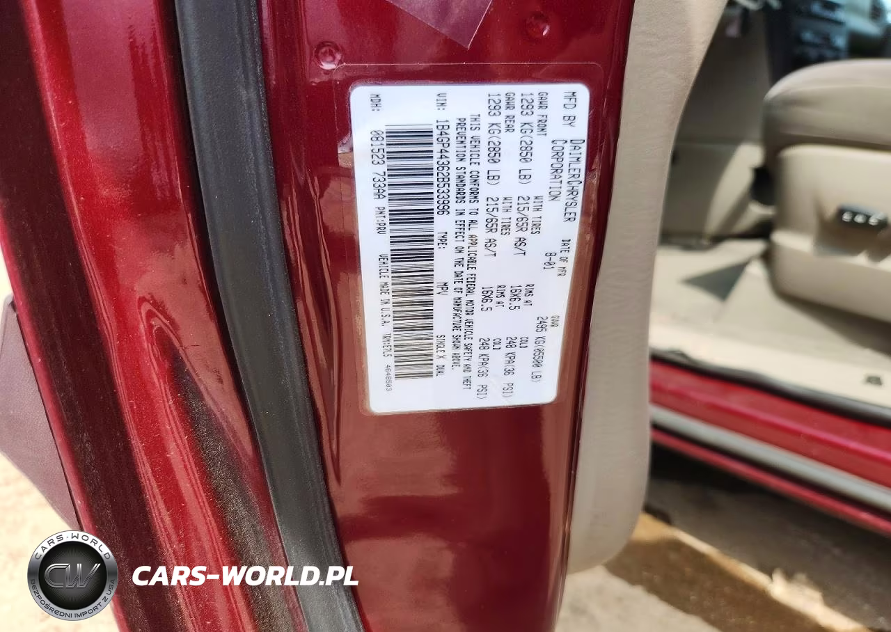 2002 Dodge Grand Caravan Sport VIN:1B4GP44362B533996 - 13
