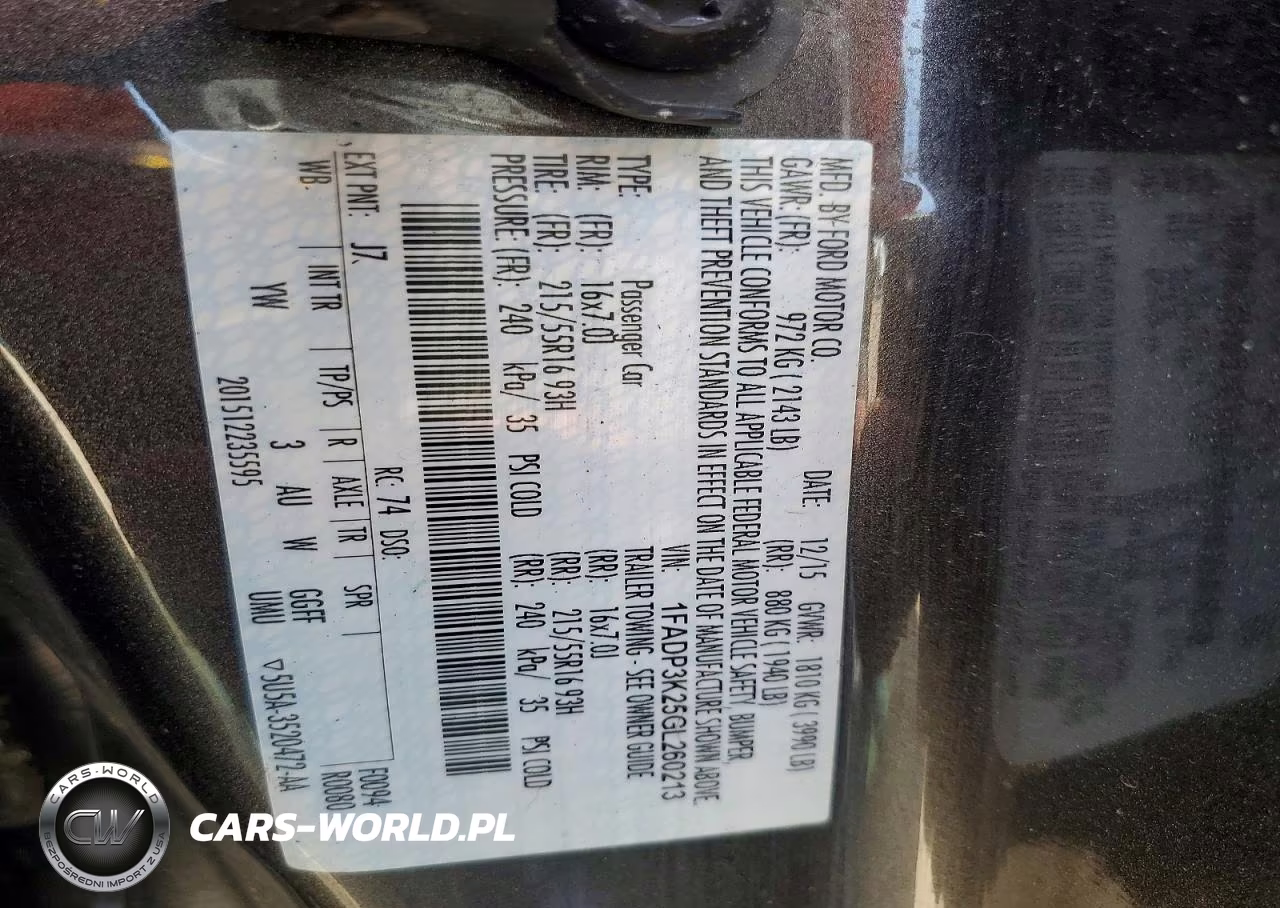 2016 Ford Focus Se VIN:1FADP3K25GL260213 - 14