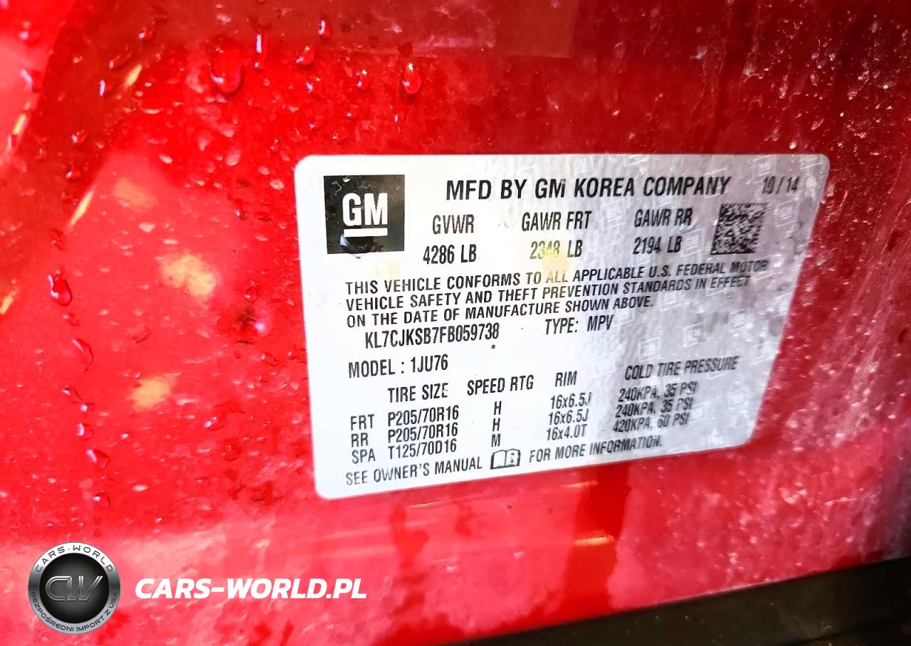2015 Chevrolet Trax Ls VIN:KL7CJKSB7FB059738 - 12