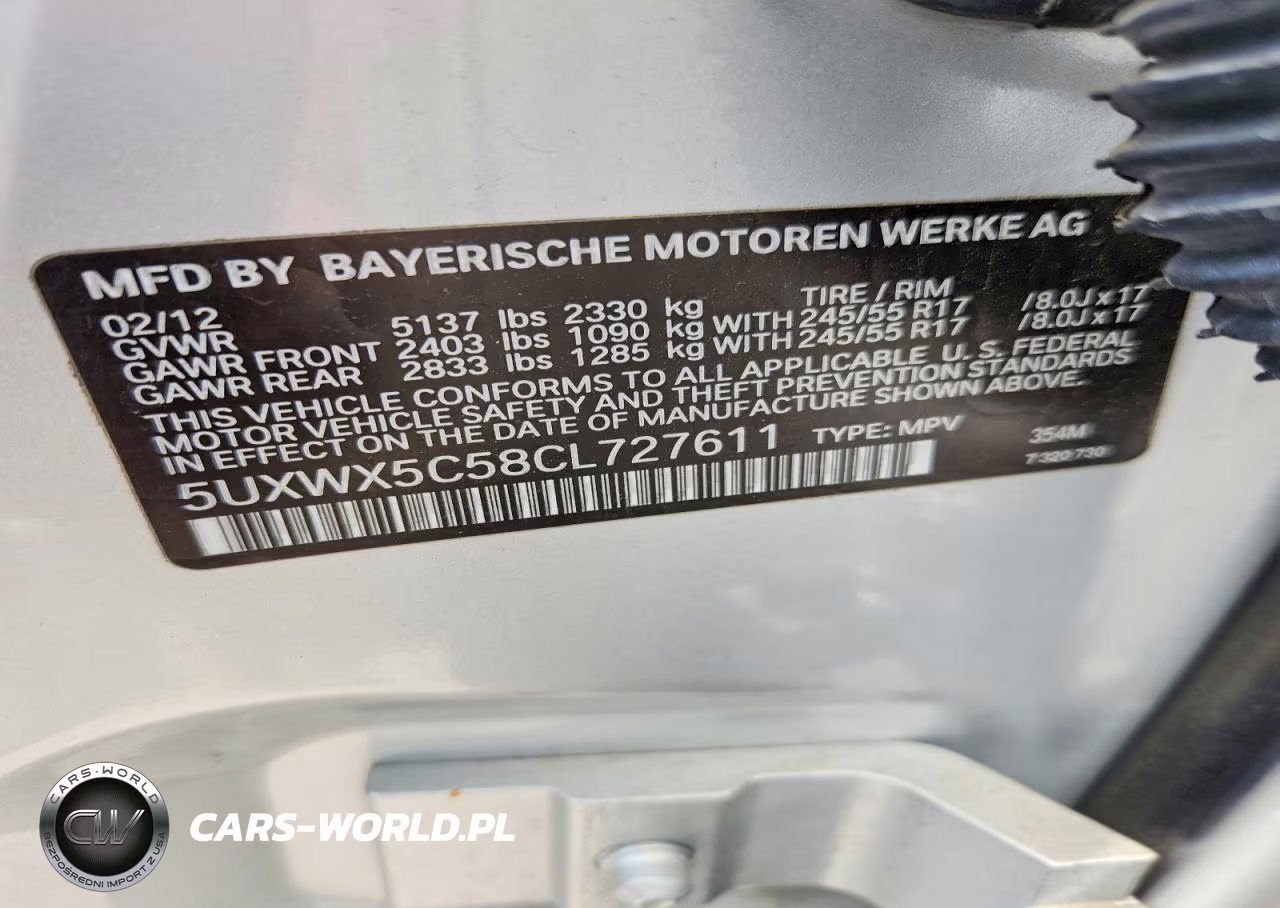 2012 BMW X3 xDrive28I VIN:5UXWX5C58CL727611 - 12
