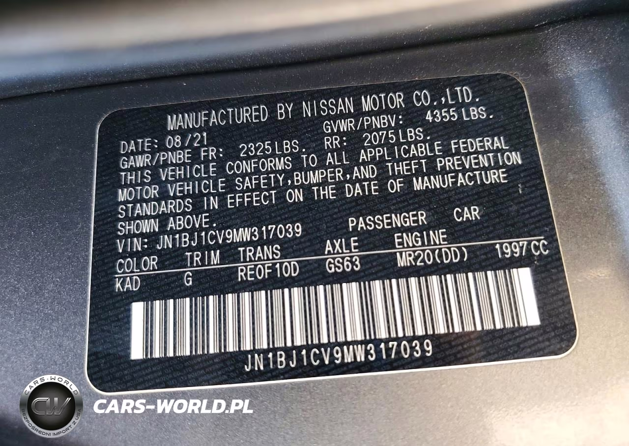 2021 Nissan Rogue Sport Sl VIN:JN1BJ1CV9MW317039 - 13
