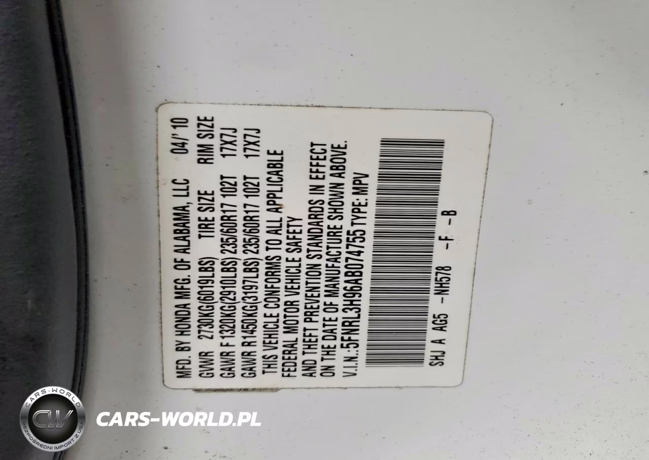 2010 Honda Odyssey Touring VIN:5FNRL3H96AB074755 - 14