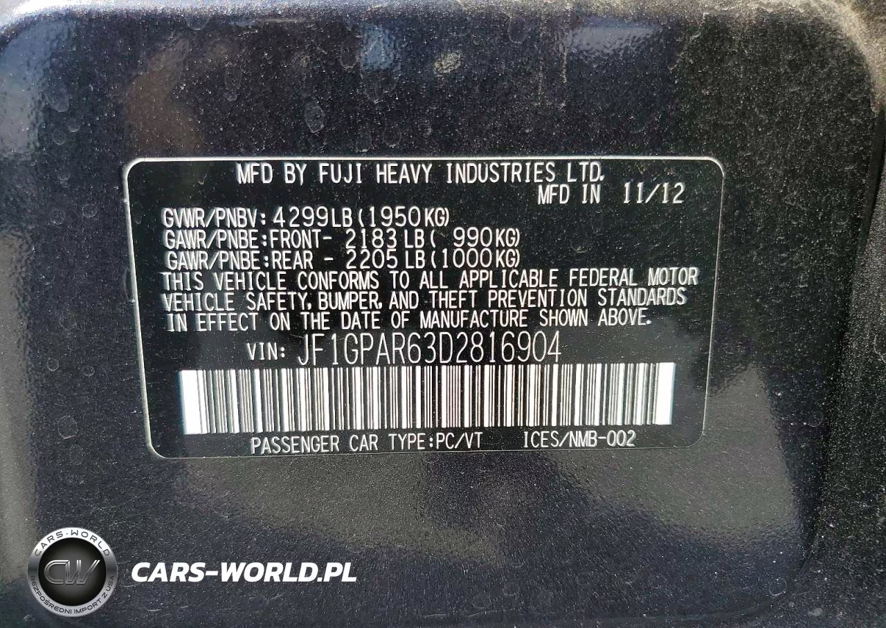2013 Subaru Impreza Sport Limited VIN:JF1GPAR63D2816904 - 12