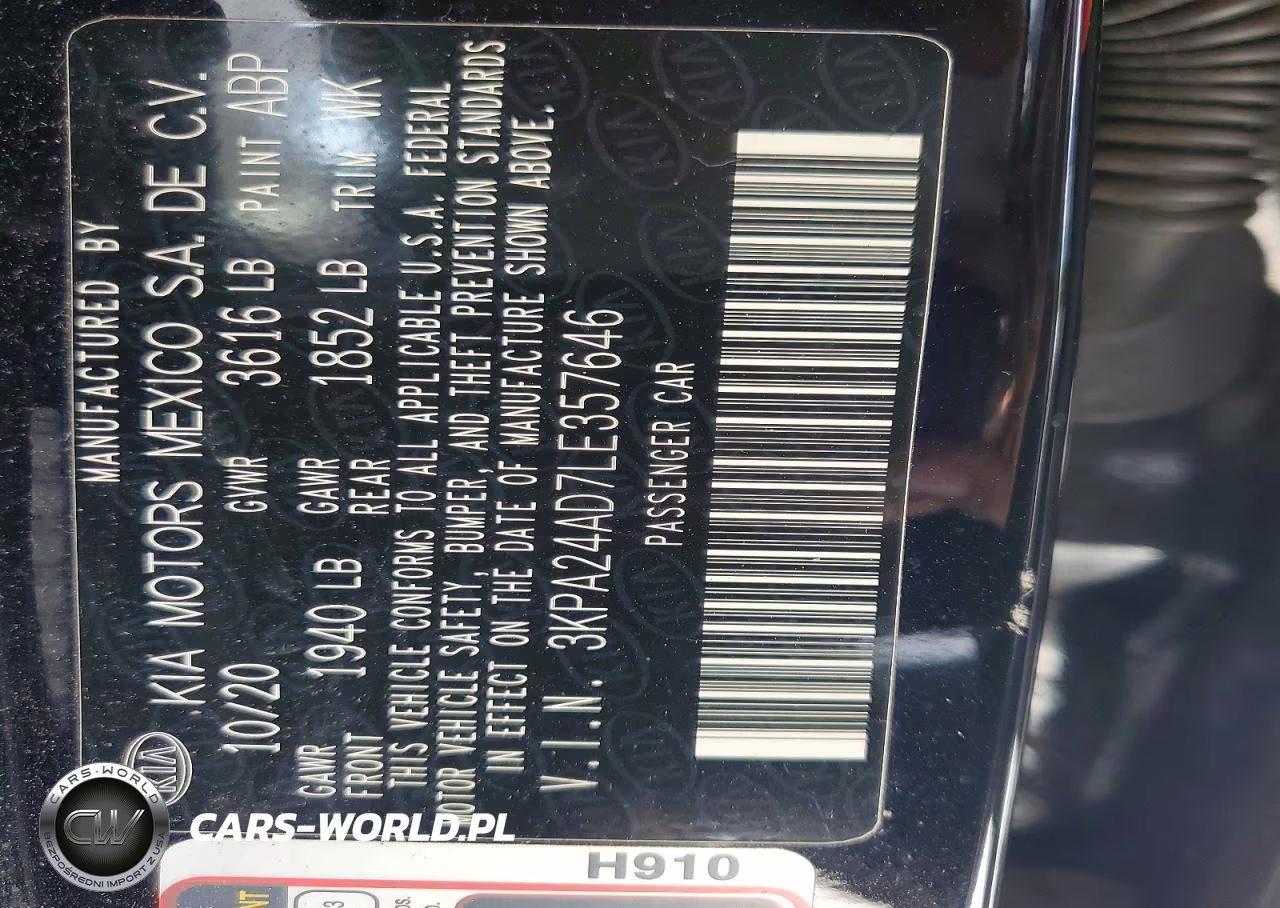 2020 Kia Rio Lx VIN:3KPA24AD7LE357646 - 12