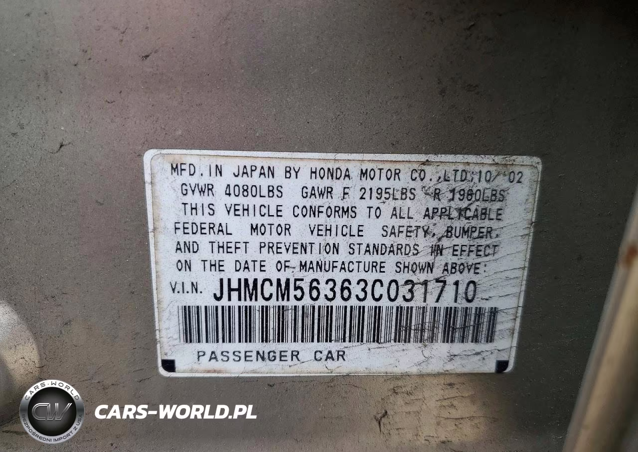 2003 Honda Accord Lx VIN:JHMCM56363C031710 - 12