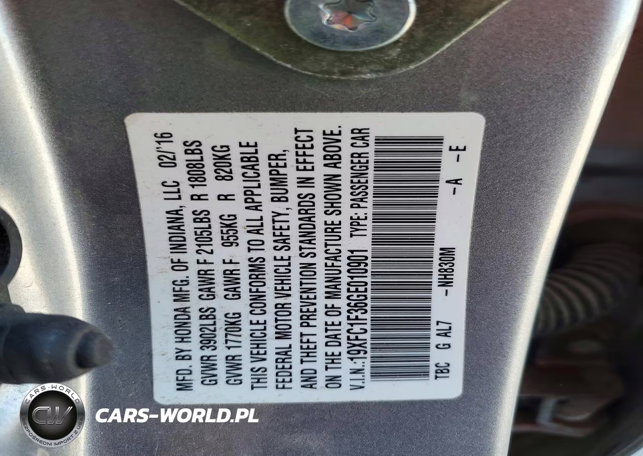 2016 Honda Civic Ex VIN:19XFC1F36GE010901 - 12