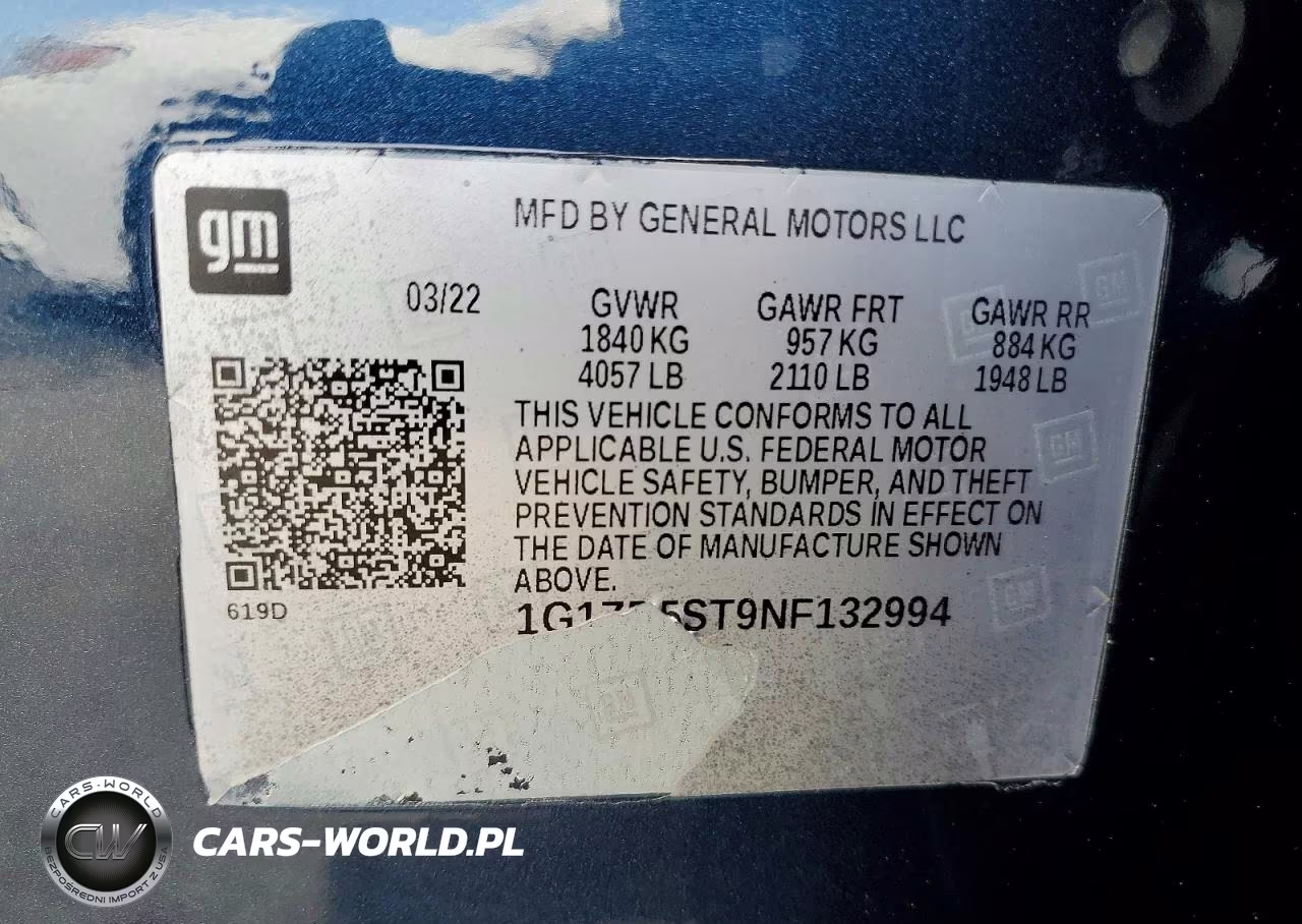 2022 Chevrolet Malibu Lt VIN:1G1ZD5ST9NF132994 - 12