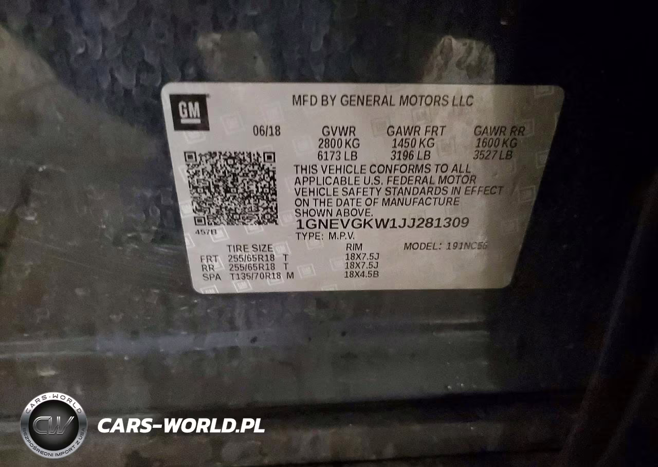 2018 Chevrolet Traverse Lt VIN:1GNEVGKW1JJ281309 - 13