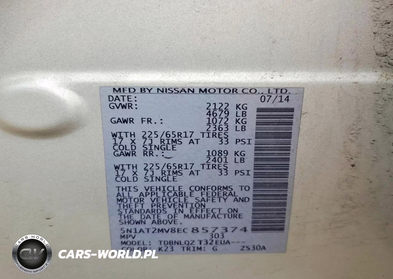 2014 Nissan Rogue Sv VIN:5N1AT2MV8EC857374 - 12
