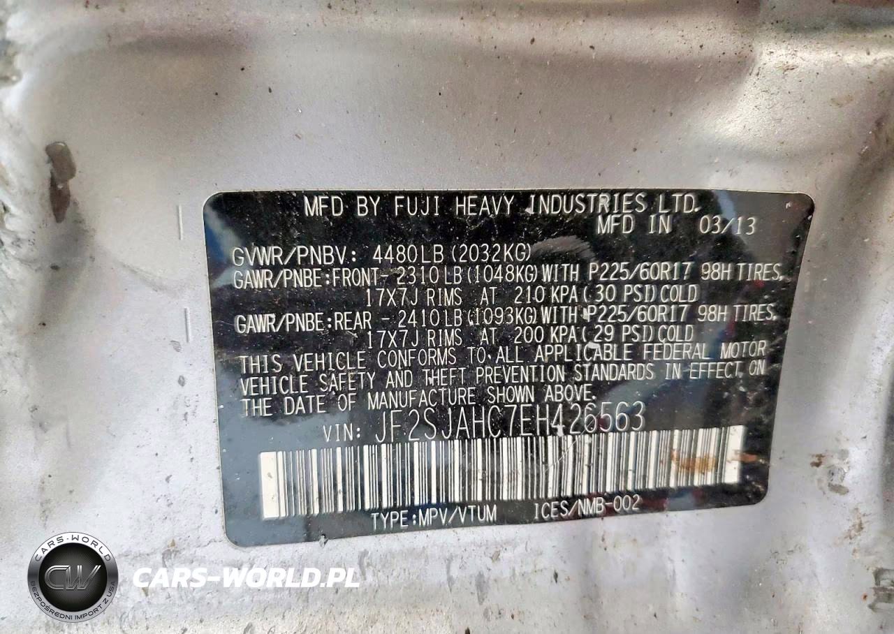 2014 Subaru Forester 2.5I Limited VIN:JF2SJAHC7EH426563 - 13