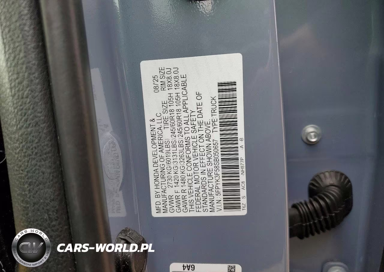 2025 Honda Ridgeline Rtl VIN:5FPYK3F58SB050657 - 13