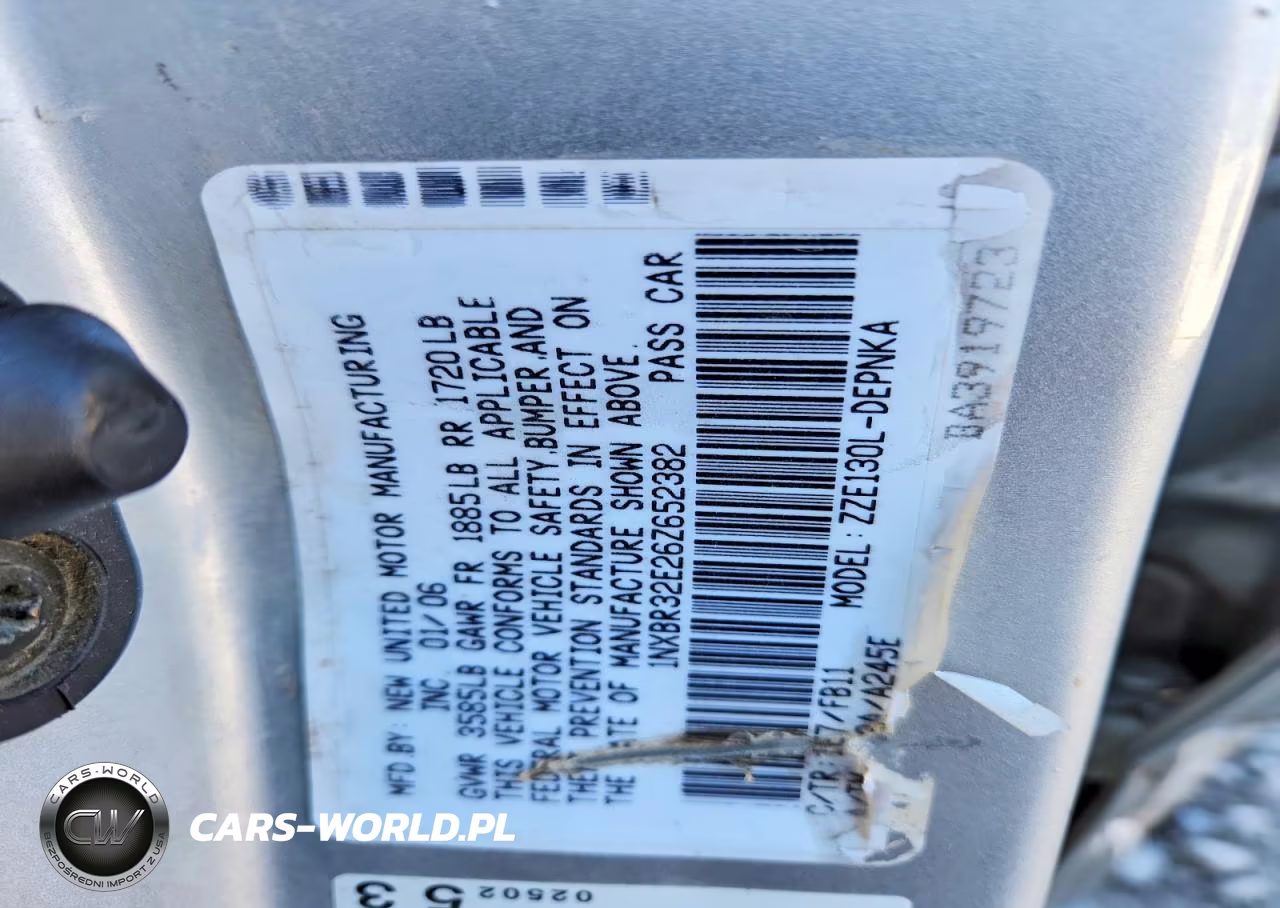 2006 Toyota Corolla Le VIN:1NXBR32E26Z652382 - 12