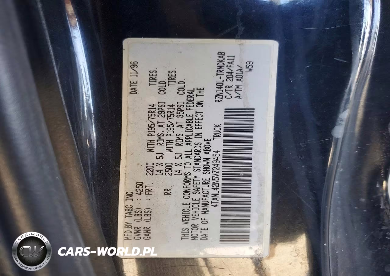 1997 Toyota Tacoma Base VIN:4TANL42N5VZ249454 - 12