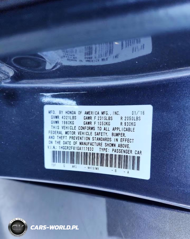 2016 Honda Accord Exl VIN:1HGCR2F81GA117930 - 12
