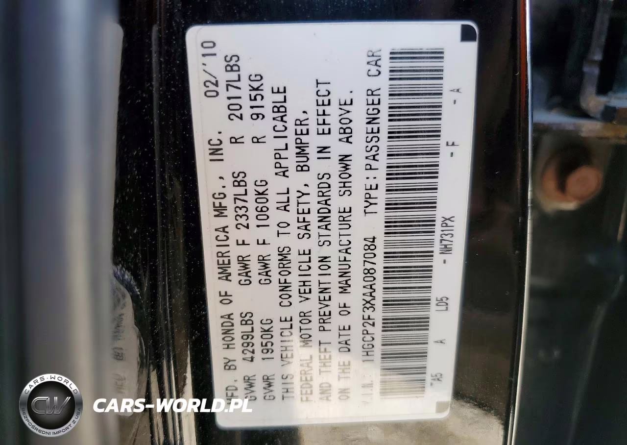2010 Honda Accord Lx VIN:1HGCP2F3XAA087084 - 13