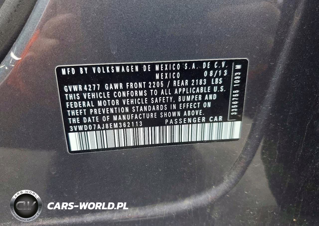 2014 Volkswagen Jetta Se VIN:3VWD07AJ8EM362113 - 12
