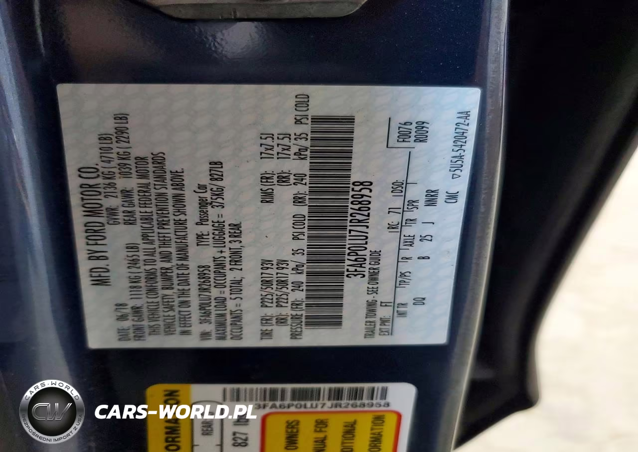 2018 Ford Fusion Se Hybrid VIN:3FA6P0LU7JR268958 - 12