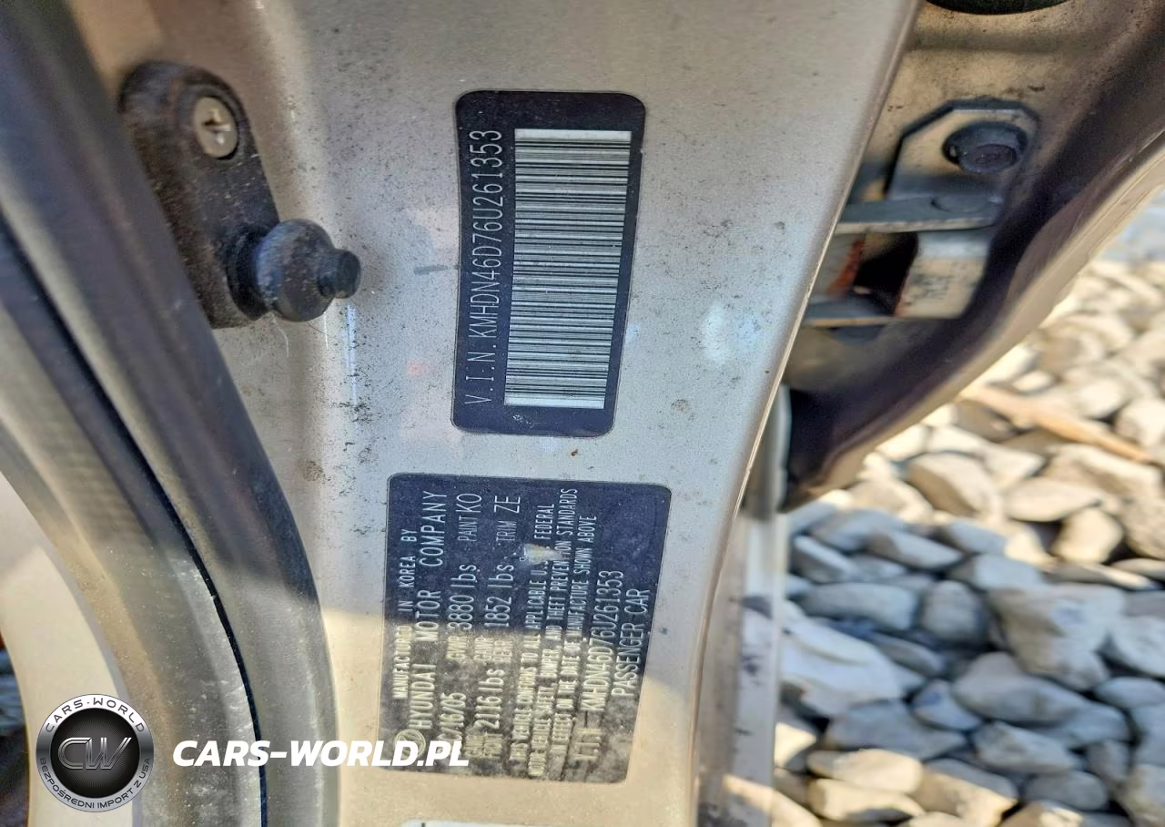 2006 Hyundai Elantra Gls VIN:KMHDN46D76U261353 - 12