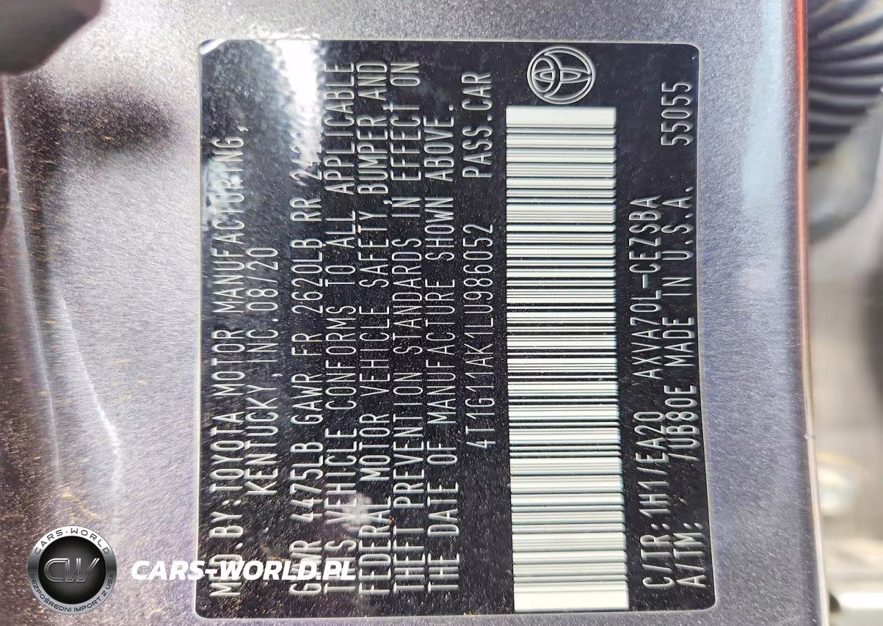 2020 Toyota Camry Se VIN:4T1G11AK1LU986052 - 12
