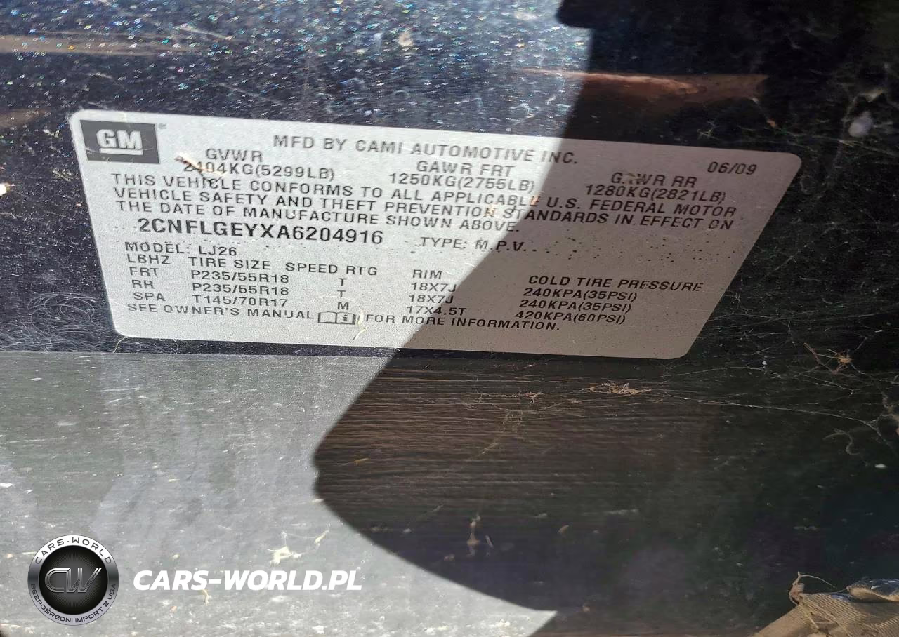 2010 Chev Equinox VIN:2CNFLGEYXA6204916 - 13