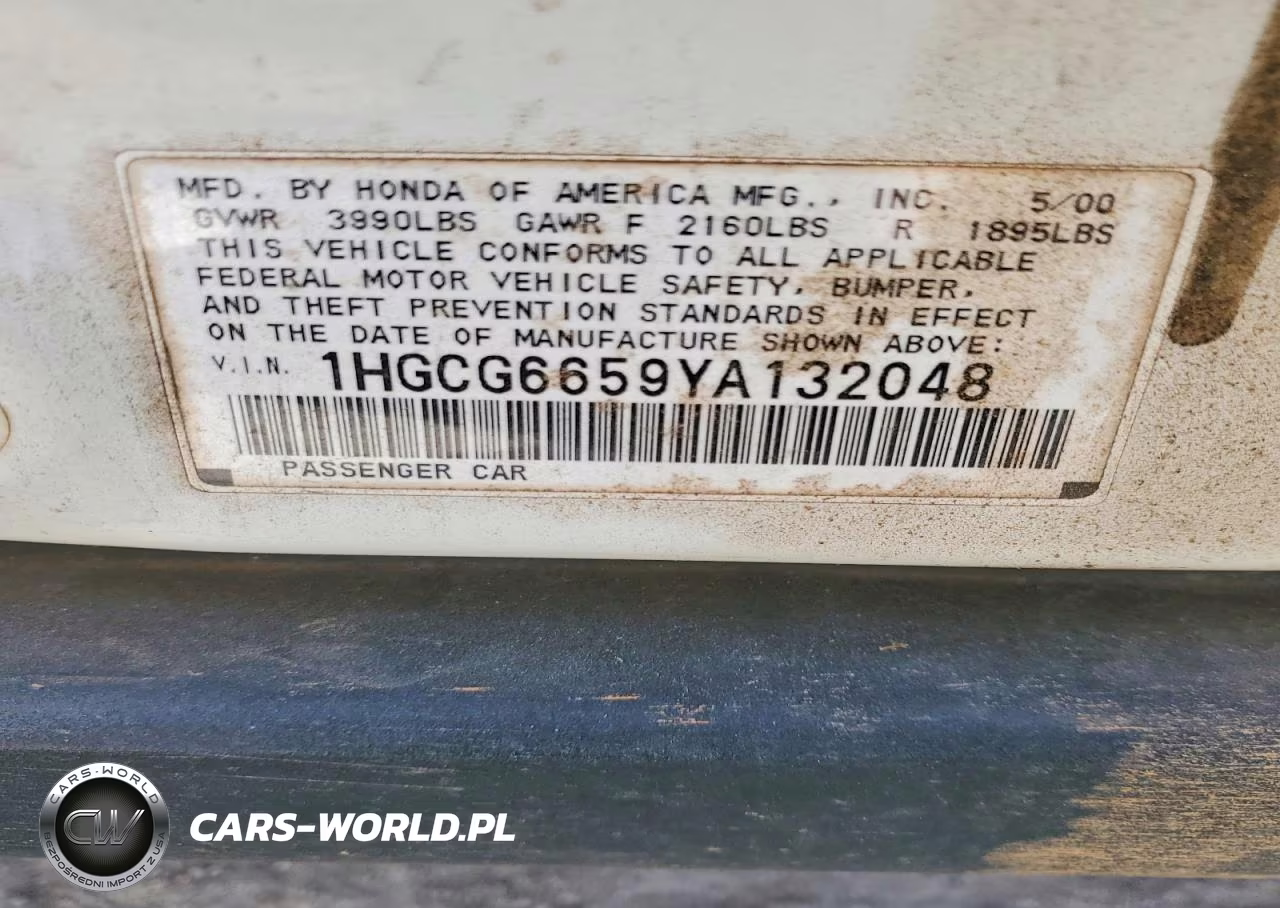 2000 Honda Accord Lx VIN:1HGCG6659YA132048 - 13