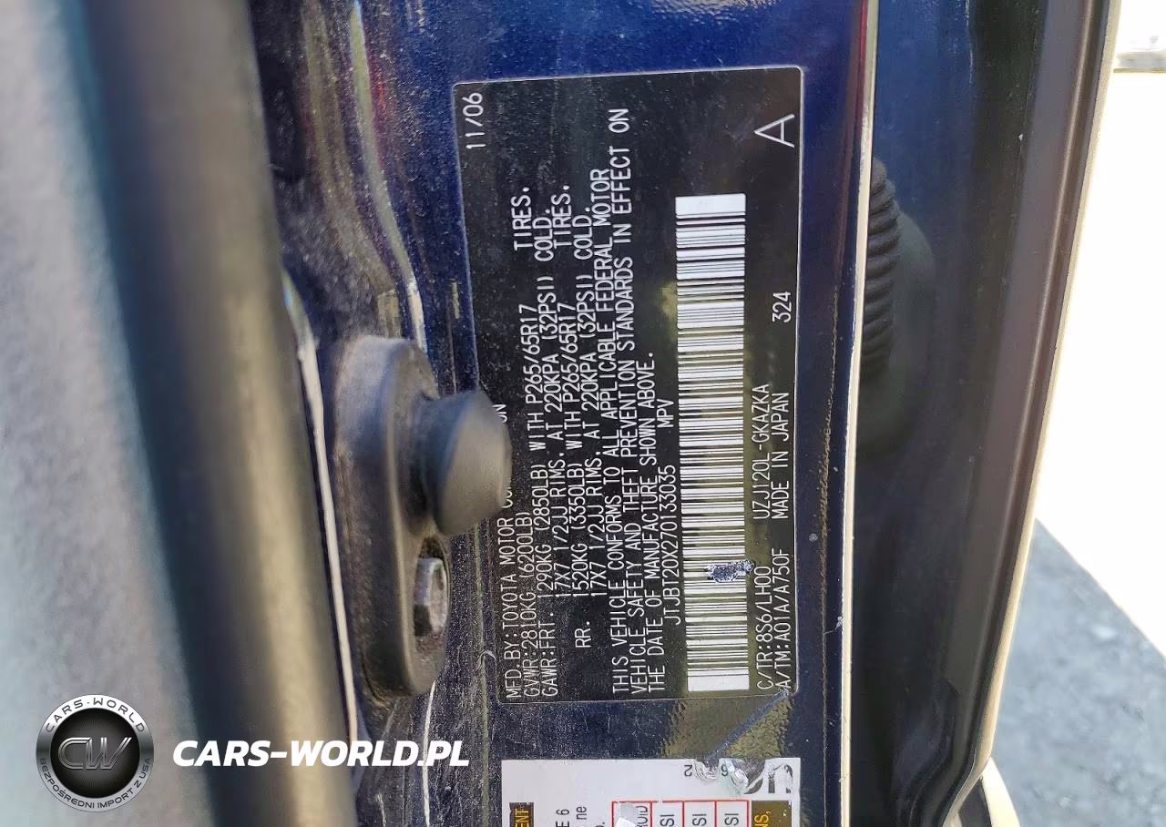 2007 Lexus Gx VIN:JTJBT20X270133035 - 13