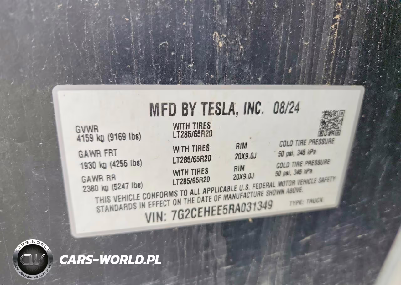 2024 Tesla Cybertruck Cyberbeast VIN:7G2CEHEE5RA031349 - 12