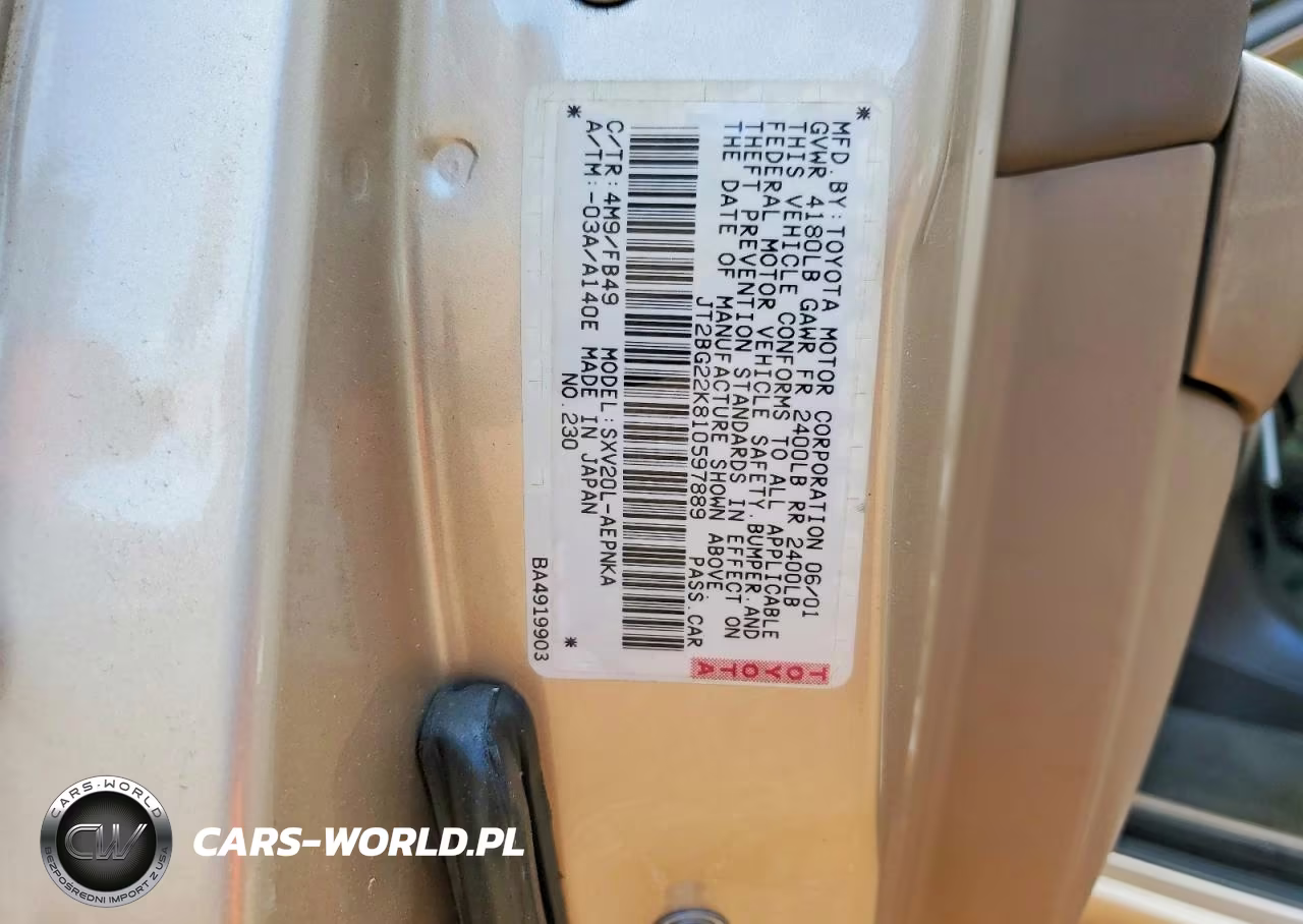 2001 Toyota Camry Le VIN:JT2BG22K810597889 - 12