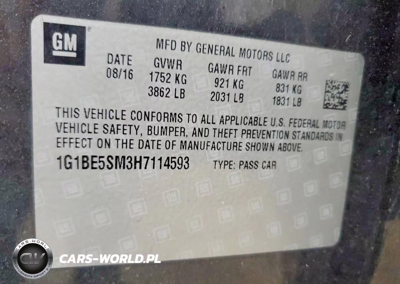 2017 Chevrolet Cruze Lt VIN:1G1BE5SM3H7114593 - 12