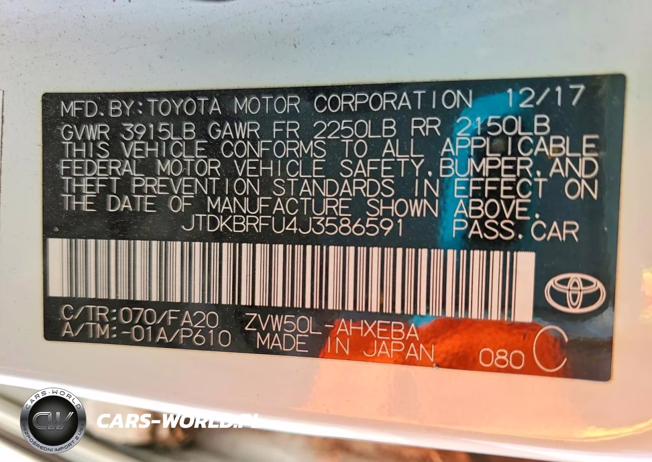 2018 Toyota Prius VIN:JTDKBRFU4J3586591 - 12
