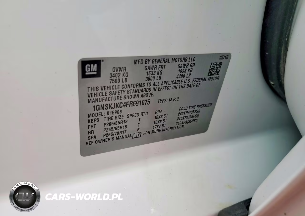 2015 Chevrolet Suburban K1500 Lt VIN:1GNSKJKC4FR691075 - 13