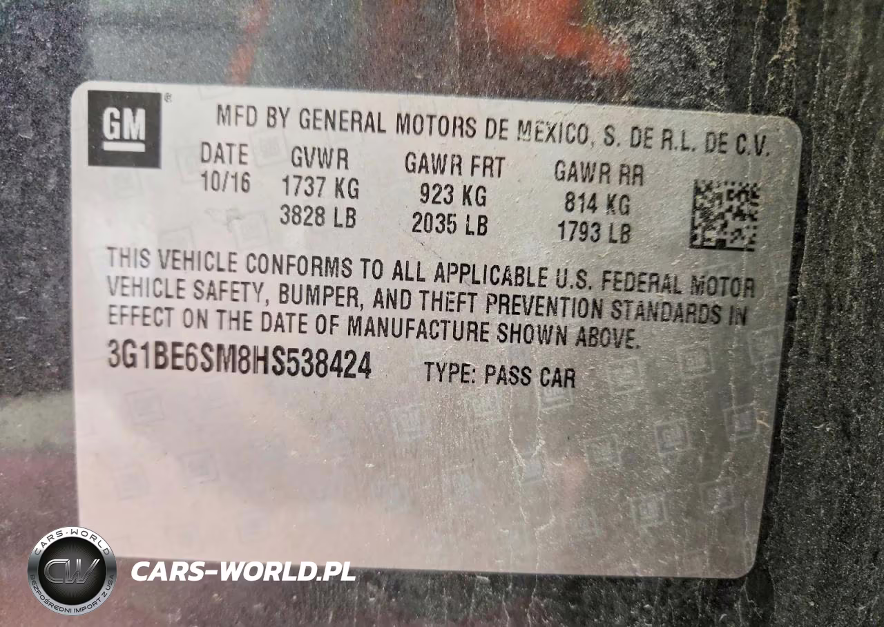 2017 Chevrolet Cruze Lt VIN:3G1BE6SM8HS538424 - 12