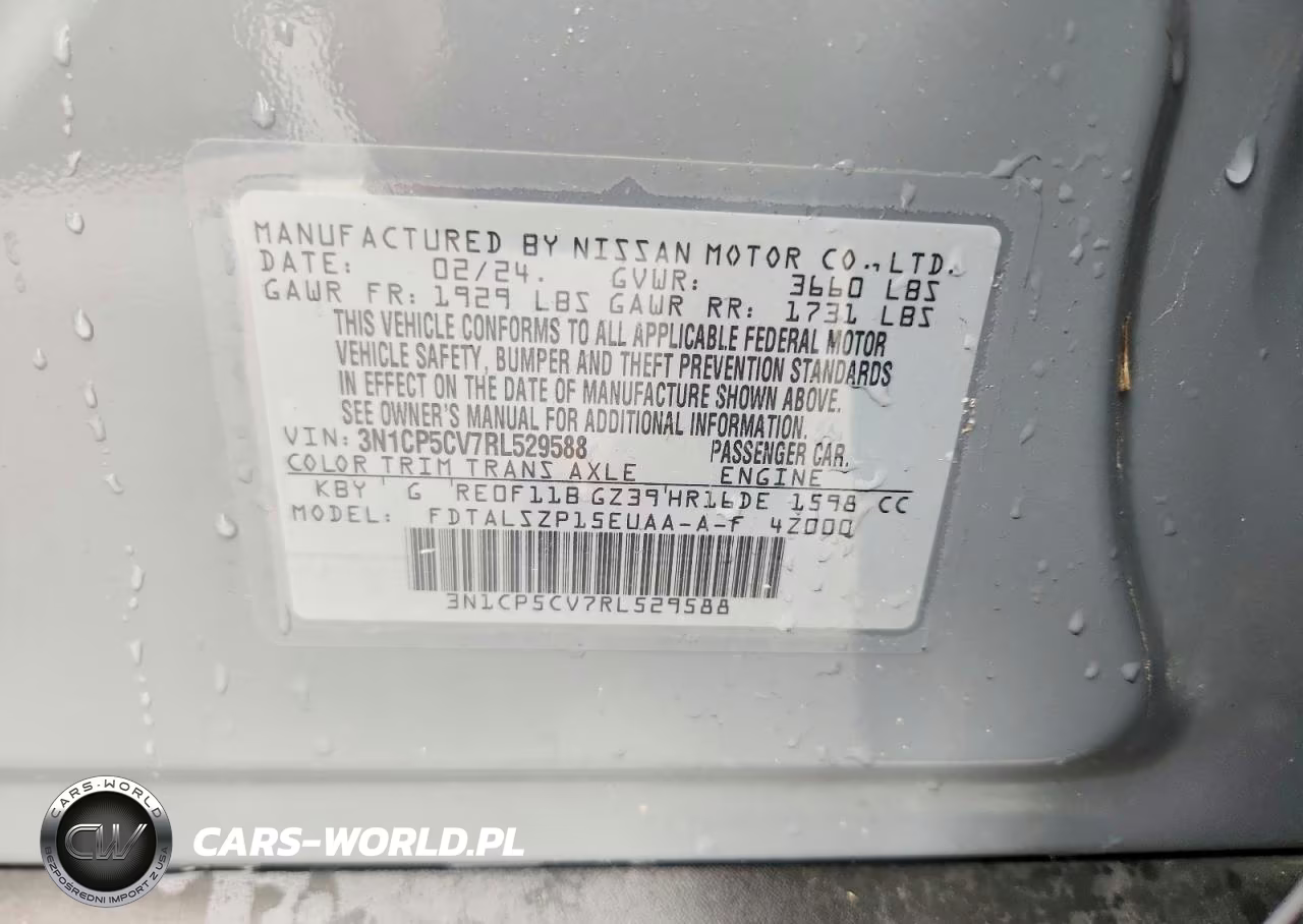 2024 Nissan Kicks Sv VIN:3N1CP5CV7RL529588 - 14