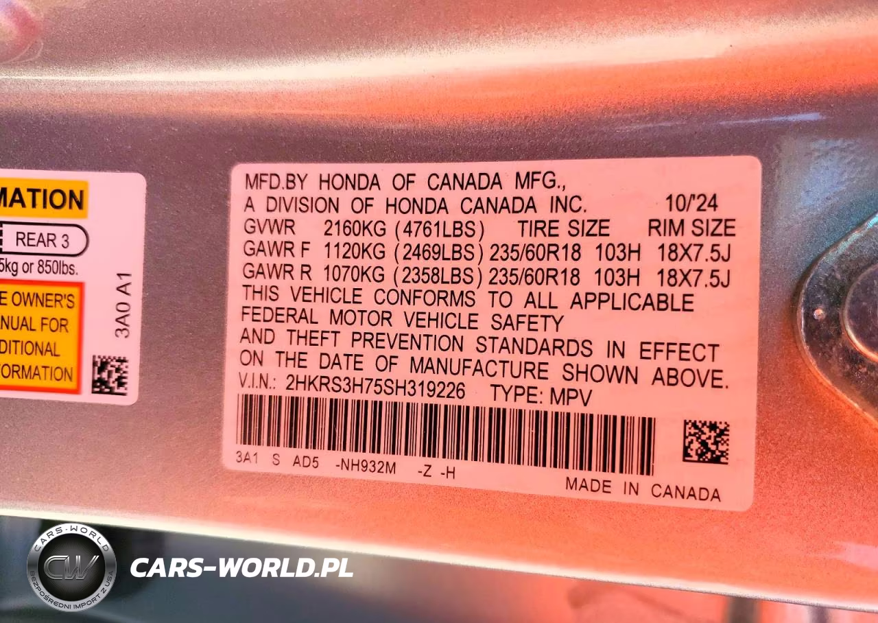 2025 Honda Cr-V Exl VIN:2HKRS3H75SH319226 - 14