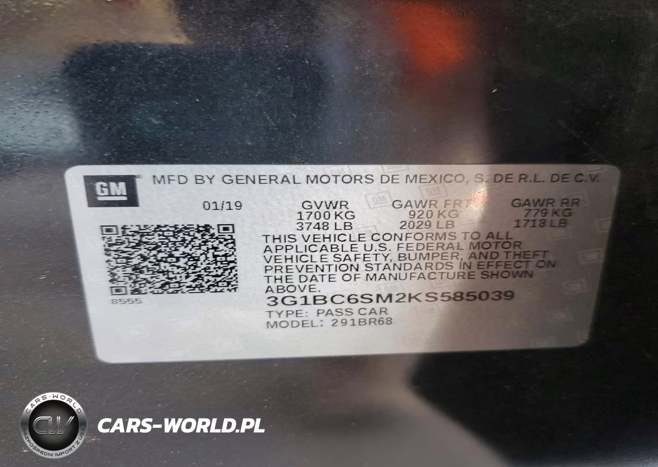2019 Chevrolet Cruze Ls VIN:3G1BC6SM2KS585039 - 12