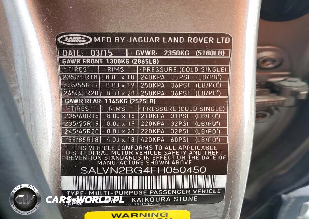 2015 Land Rover Range Rover Evoque Pure VIN:SALVN2BG4FH050450 - 12