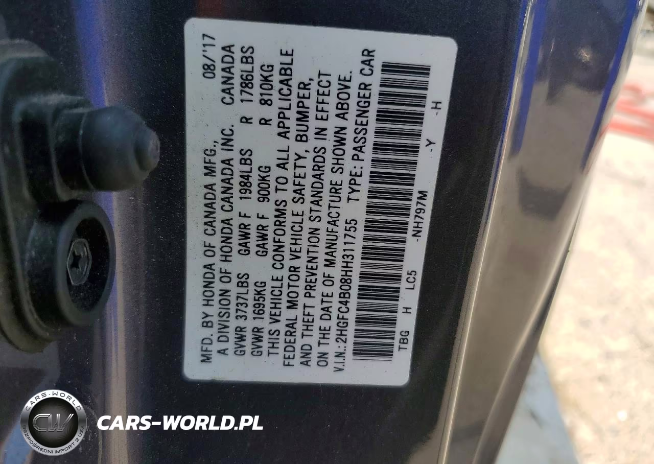2017 Honda Civic Lx VIN:2HGFC4B08HH311755 - 12