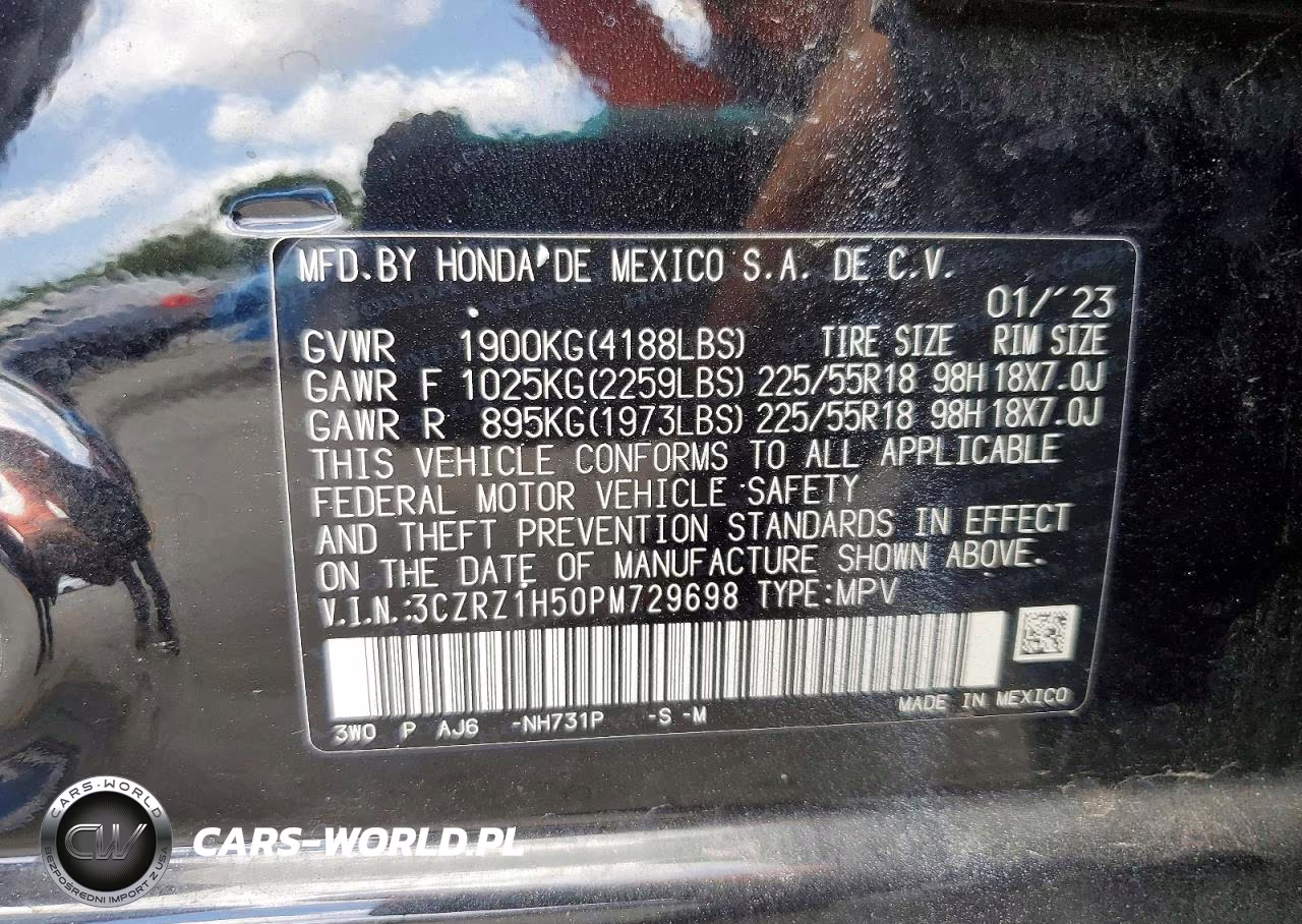 2023 Honda Hr-V Sport VIN:3CZRZ1H50PM729698 - 13