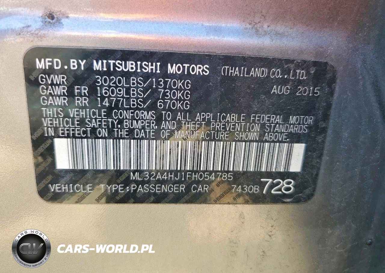 2015 Mitsubishi Mirage Es VIN:ML32A4HJ1FH054785 - 12