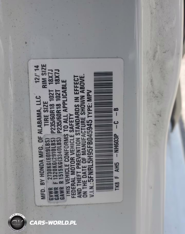 2015 Honda Odyssey Touring VIN:5FNRL5H95FB045945 - 14