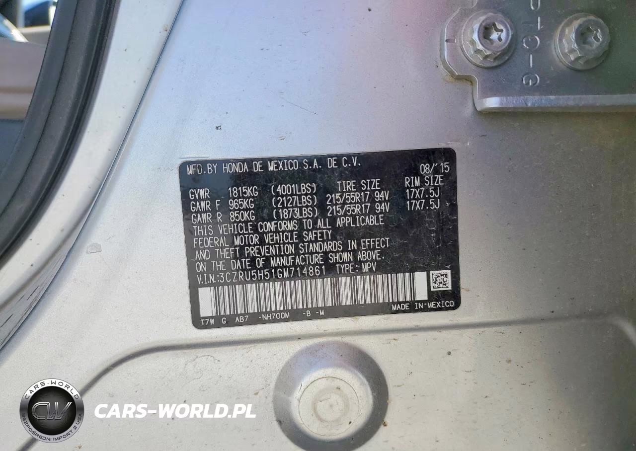 2016 Honda Hr-V Ex VIN:3CZRU5H51GM714861 - 13